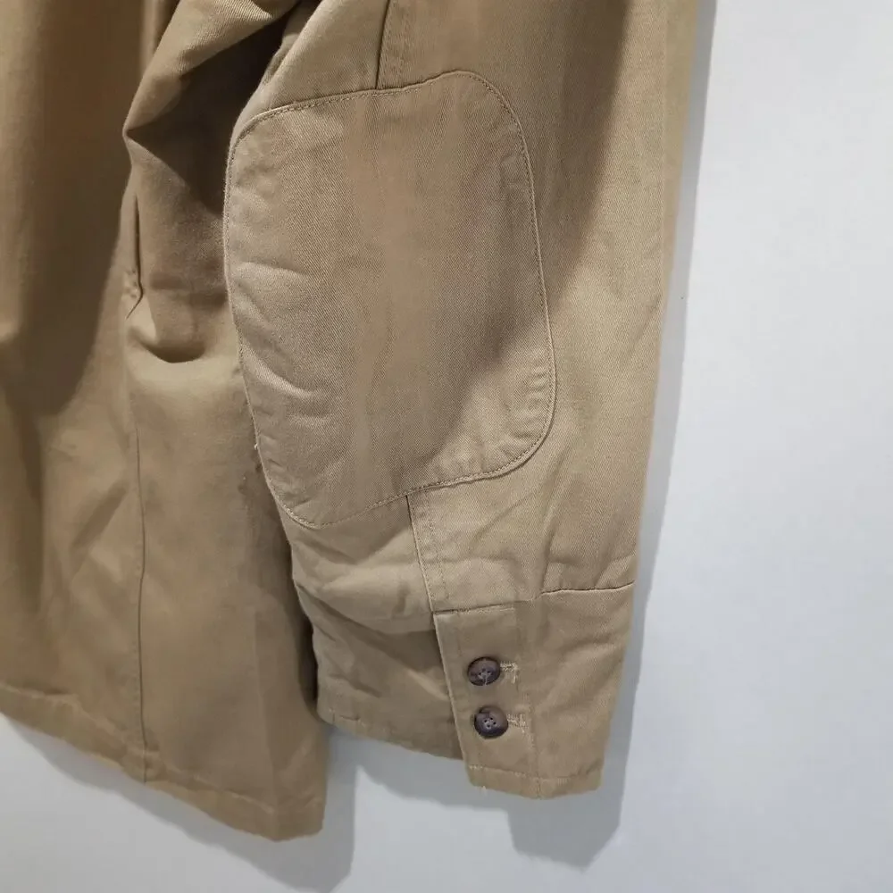 Duluth Trading Blazer Mens XL Tan Cotton Canvas Utility Travel Work Jacket Chore
